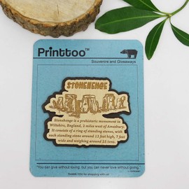 Printtoo Souvenir Wooden Stonehenge England Engraved Fridge Magnet Gift