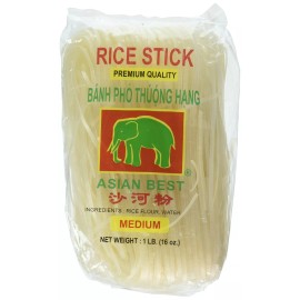 Asian Best 16 Ounce Pack of 3 Premium Rice Stick Noodles for Pho Soup Pad Thai