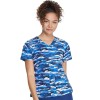 ALL HEART SCRUB TOP BLUE CAMO-SIZE SML