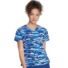 ALL HEART SCRUB TOP BLUE CAMO-SIZE SML