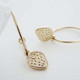 HONEYCAT Magic Charm Strawberry Hoops in 18k Gold Plate, 18k Rose Gold Plate, or Silver Rhodium Plate (Gold)