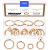 Wokape 16Pcs Keyring Assortment Kit, 0.47" 0.78" 1"(ID) O Rings