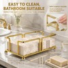 Guest Hand Towel Holder for Bathroom,Rectangle Napkin Tray,Gold