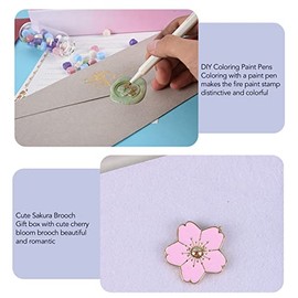 Kit Sellos de Cera, Timbres de Cera con Sellos de Flor de Cerezo de Latón, Kit Regalo con Calentador Cuchara de Fusión Cera, Sello Lacre de Invitaciones de Boda, Letras, Decoración de Paquete
