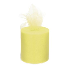 MECCANIXITY 200 Yards Tulle Ribbon Rolls Netting Fabric Spools 6 Inch Light Yellow for Christmas Wrapping Wedding DIY Crafts