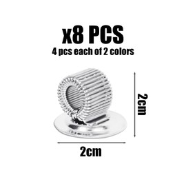 KRYMSON 8-Piece Spring Pen Clip, Magnetic Pen Holder, Stainless Steel Magnetic Pen Clip, Rotating Car Pen Holder, Single Hole Glue Stick Clip, Suitable for Offices, Teachers, Students (Black, Silver)