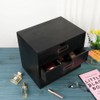 PACKGILO Wooden Storage Box Rustic Desktop Organizer with 3 Drawers