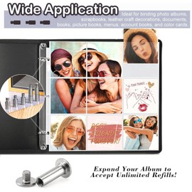 30 Pack Stainless Steel Chicago Screws and Stainless Steel Scrapbook Extension Screws Album Extender Post Replacements for Post-Bound Refillable Photo Album (（M5*15mm+5 * 8 * 13mm）)