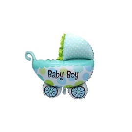 Trimming Shop, 36cm Blue Foil Balloons for Baby Shower Christening Christening Party Newborn Boy Girl with Straw Inflation Party Decoration