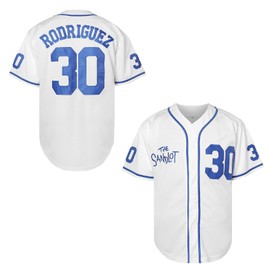 The Sandlot Benny The Jet Rodriguez 30 Movie Baseball Jersey for Men S-XXXL Stitched (X-Large, White)
