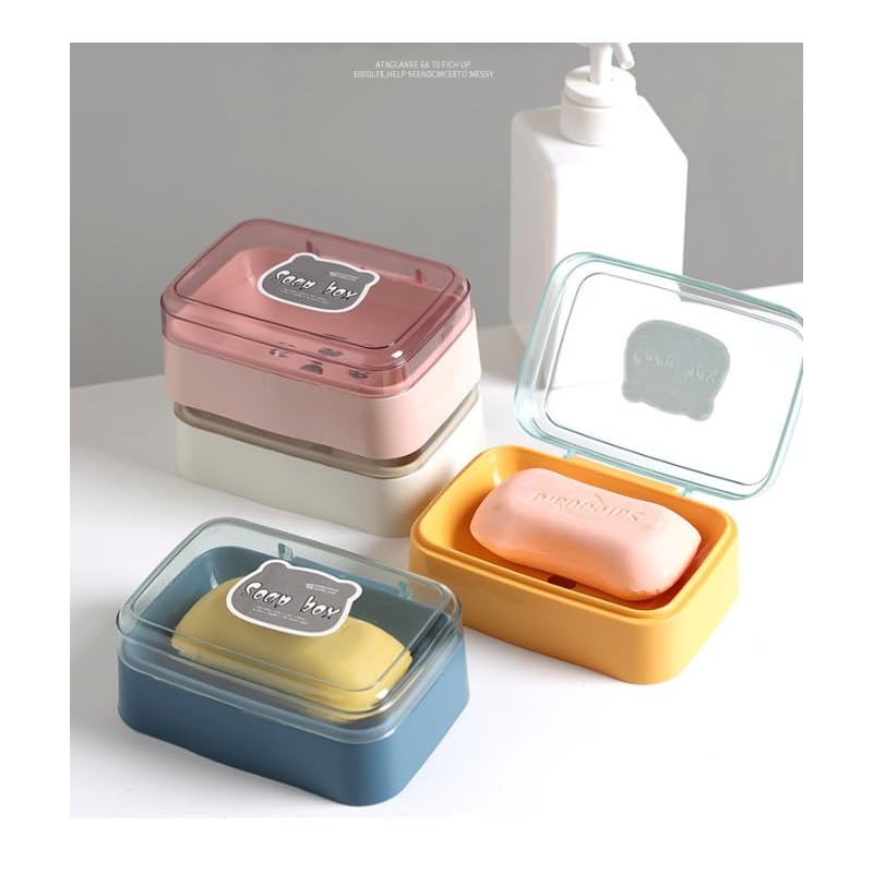 Transparent Plastic Soap Case Holder Portable Clear Soap Container Box