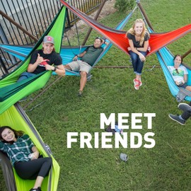 NATUREFUN Ultra-Light Travel Camping Hammock | 300kg Load Capacity,(275 x 140 cm) Breathable,Quick-drying Parachute Nylon | 2 x Premium Carabiners,2 x Nylon Slings Included | Outdoor Indoor Garden