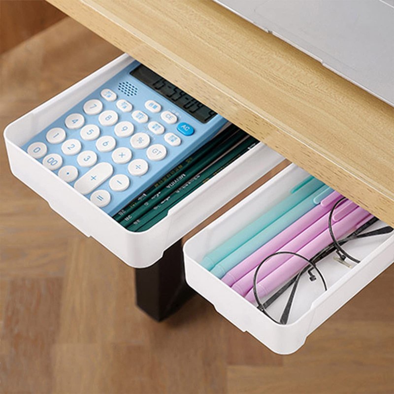 YANGLY Invisible Drawer Storage Box with Lid Pull Out Under