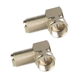 VCELINK 90 Degree Coaxial Connector F Type Female to Male RG6 Adapter Right Angle Coaxial Cable Connector 90 Degree Elbow 2 Pack