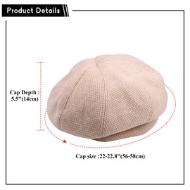 Aroncent Women's Retro Artist Beret: Classic Autumn Winter Beret Chic Wool Fashionable Knitted Beret for Women, khaki
