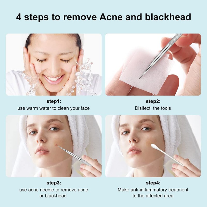 La chat Pimple Extractor Tools, Blackhead Remover, Pimple Popper, Acne
