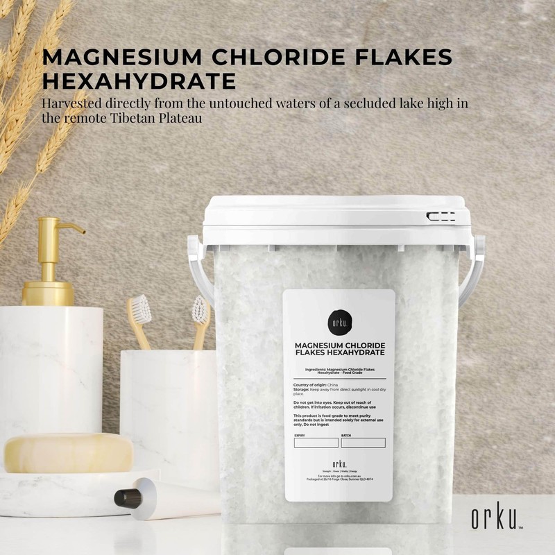800g Magnesium Chloride Flakes Hexahydrate Tub - Organic USP Food