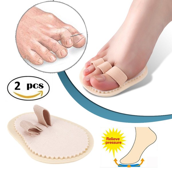 Toe Splint & Straightener, Adjustable Loops Hammer Toe Correctors Brace w/Slip-on Cushion Metatarsal Pads for Claw Curled & Crooked Toes - Support Guard for Pre Post Surgery (2 loops one pair)