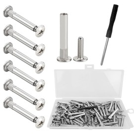 Pack of 50 M4 Cabinet Connectors Furniture Screws Sleeve Screws Furniture Connector Screws Connector for Furniture Wooden Boards Cabinets with Screwdriver