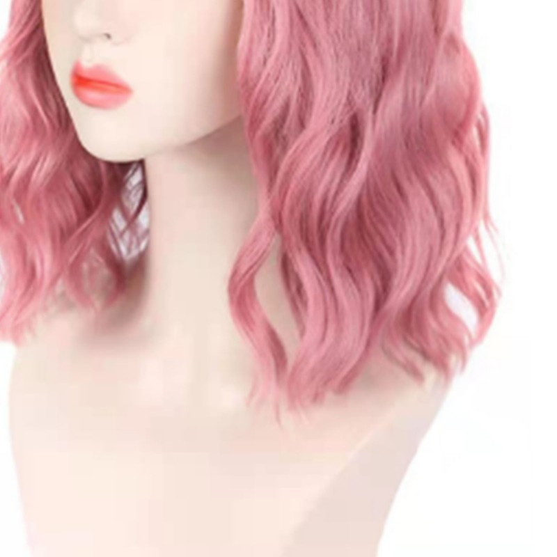 Fake Curly Wig Synthetic Soft Breathable Short Curly Wavy Hair
