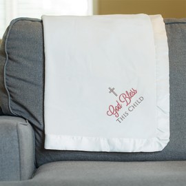 Lifetime Creations Baby Girl Baptism Gift Blanket: Embroidered White Christening Blanket, Baptism Gifts for Girls, Baby Dedication Gifts, Bautizo Regalo, Baptismal Gifts