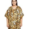 Oussum Gypsie Blu Women's Leopard Print Kaftan Plus Size Kimono