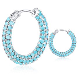 TOBENY Chunky Hoop Earrings for Women 14K Gold Plated Multcolors Cubic Zirconia Chunky Silver Gold Black Hoop Earrings Cubic Zirconia Hoop Earrings Minimalist Jewelry Gift, Copper, Cubic Zirconia