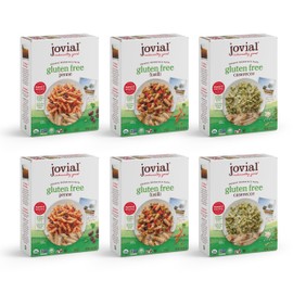 Jovial Whole Grain Brown Rice Pasta Variety Pack (Penne, Fusilli, Caserecce) - Whole Grain Pasta, Organic Pasta, Gluten Free, Dairy Free, Brown Rice Pasta, Made in Italy - 12 Oz, 6 Pack