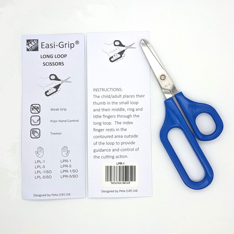 PETA Easi-Grip Long Loop Scissors - Stainless Steel and Long