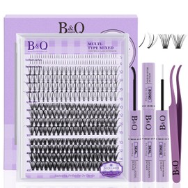 B&Qaugen B&Q Lash Extension Kit 30D+40D eyelash extension Kit with spike DIY eyelash extension Kit for home extensions (10-16MIX)