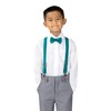 Spring Notion Boys' Suspenders and Solid Color Bowtie Set Teal