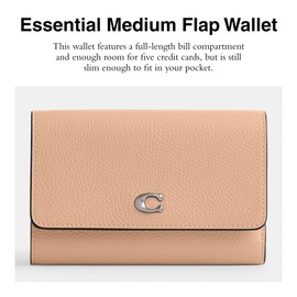 Coach Polished Pebble Leather Essential Medium Flap Wallet