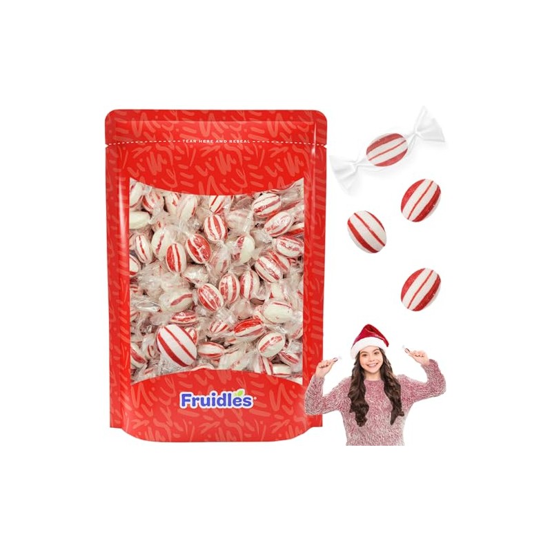 Peppermint Hard Candy Balls Rounds, Individually Wrapped (160 Count (2