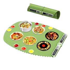 HVMKSR Electric Warming Mat for Food – Extra Large Silicone Food Heating Pad with 9 Temp Levels, 6H Timer, Child Lock | Food Warming Mat for Countertop, Buffet, Parties, Kitchen Use (green)