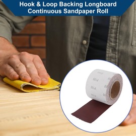 Hihaha P100 Long Board Sanding Paper 393.70"x3.94" Red Sanding Roll Back Velvet 1 Pc