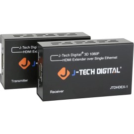 J-Tech Digital HDMI Extender over cat5e/6 1080P@165ft 50m HDMI Balun Over Single