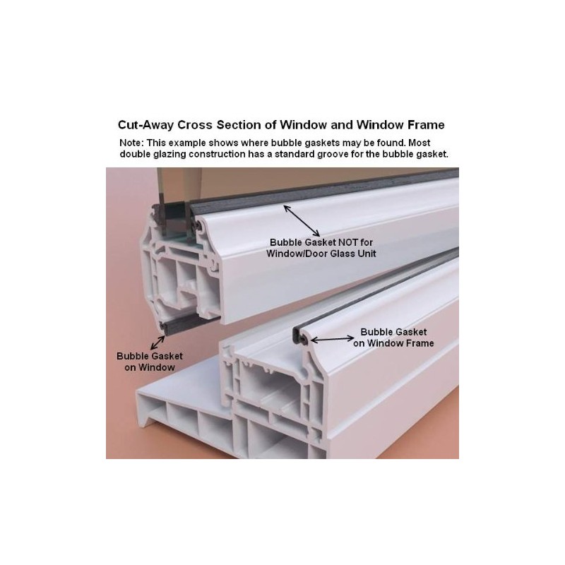 Push Fit Replacement uPVC(PVC) window/door seal - 6M Universal bubble