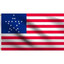 DMSE Great 20 Star Historical 1818-1819 US USA United States America Flag 3X5 Ft Foot 100% Polyester 100D Flag UV Resistant (3' X 5' Ft Foot)
