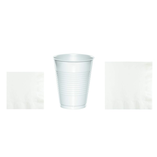 Baxters Party Bundles Bulk, White, 100 Count 16 Ounce Plastic