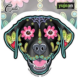 Yujean Products Cali Black Labrador Sticker Weather Resistant Long Lasting