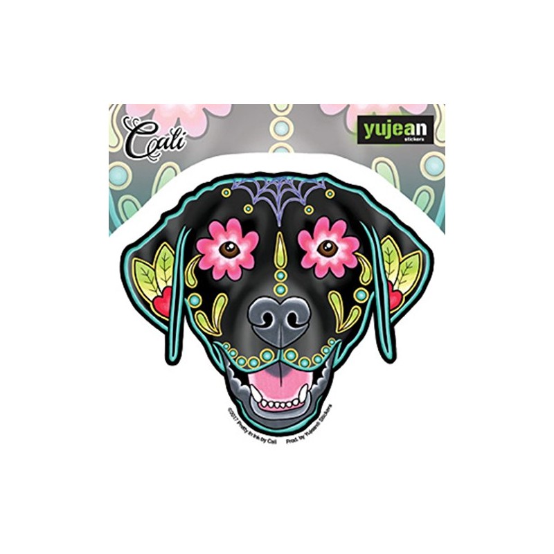 Yujean Products Cali Black Labrador Sticker Weather Resistant Long Lasting