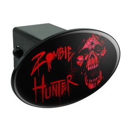 GRAPHICS & MORE Zombie Hunter Red Skull Oval Tow Trailer Hitch Cover Plug Insert