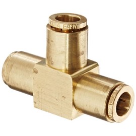 Eaton Weatherhead 1864X6 Brass CA360 D.O.T. Air Brake Tube Fitting, Union Tee, 3/8" Tube OD