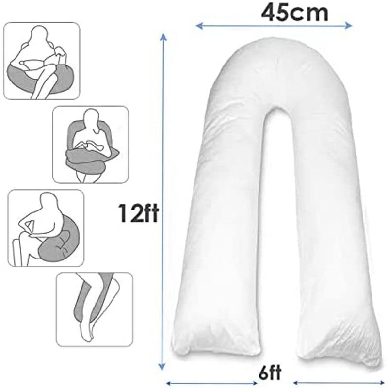 Red 12FT U Shape Pillow Cover Case Only- Pregnancy, Nursing