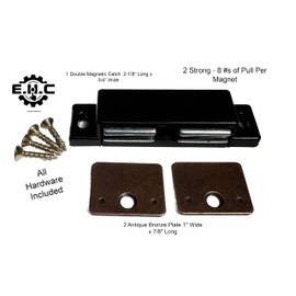 Double Door Cabinet/Furniture / 2 Door/Magnetic Catch – 8#s of Pull per Magnets / 1 Double Magnetic Catch and 2 Plates/All Hardware Included by E.H.C.