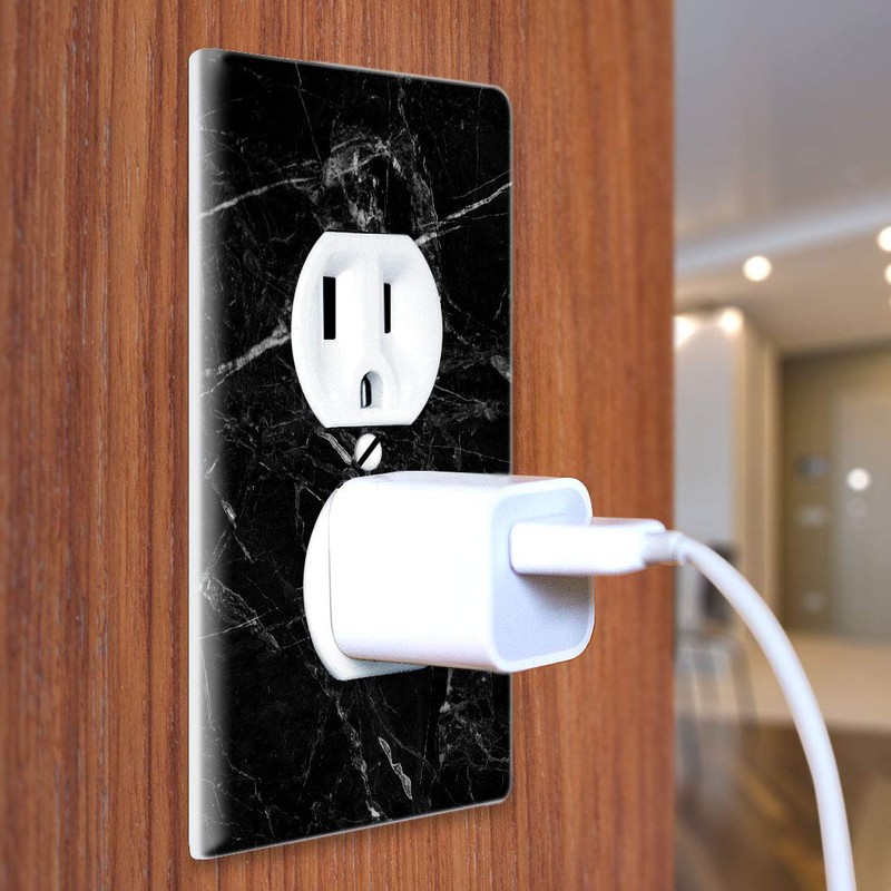 WIRESTER Duplex Outlet Cover Wall Plate/Switch Plate - Cloudy Black