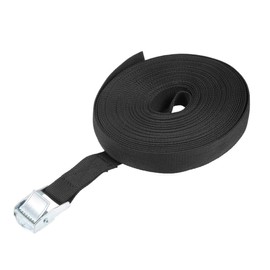sourcing map Tie Down Strap Cam Buckle Lashing Strap 1" x 33Ft 176lb 80Kg Load Polypropylene for Moving Securing Cargo, Black