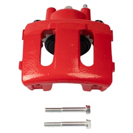 TRQ Front Right Brake Caliper Performance Red Passenger Side Compatible with 1990-2001 Jeep Cherokee 1990-1992 Comanche 1993-1998 Grand Cherokee 1993 Grand Wagoneer 1990 Wagoneer 1990-2006 Wrangler
