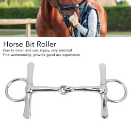 Topyond Stainless Steel Full Cheek Horse Snaffle Bit 125mm Mouth Chewing Mouth Roller for Enhanced Comfort for Garden Farming and Horse Riding Western Horse Bridle Equipment
