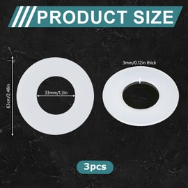 3 pcs 816.418.00.1 Flush Valve Base Sealing Washer Compatible with Geberit, Replacement Silicon Clear Washers, Repair Rubber Seal Diaphragm, Toilet Cistern Seal Diaphragm Base Sealing Washers